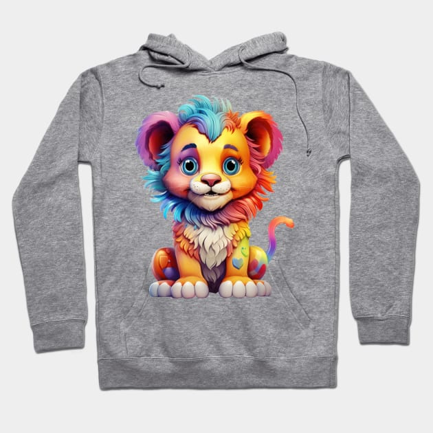 Rainbow Baby Lion Hoodie by Chromatic Fusion Studio